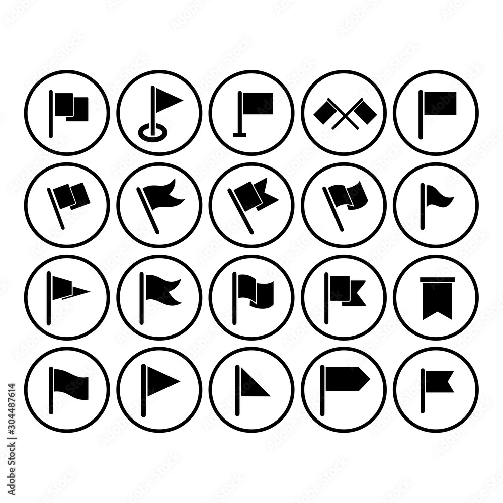 Poster set of flag icon vector design symbol