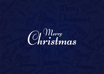 Fototapeta na wymiar Simlpe Christmas card with hand writtend merry christmas words background