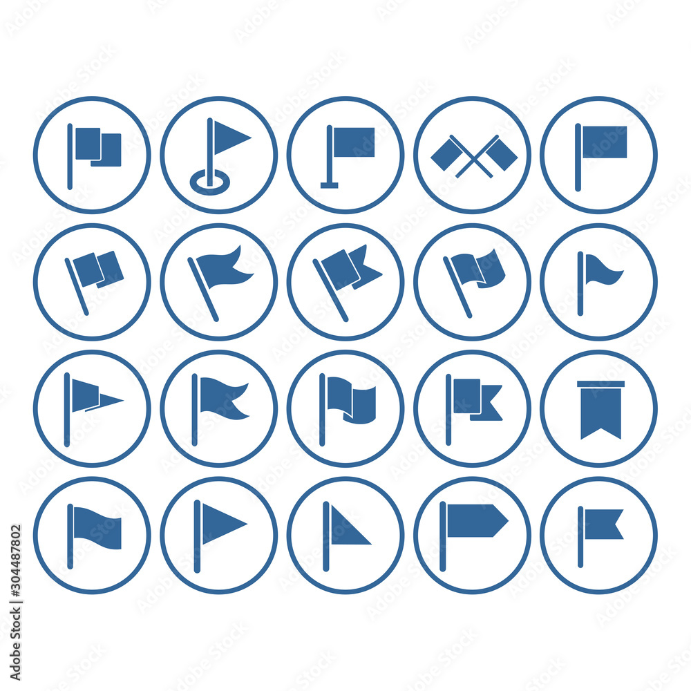 Poster set of flag icon vector design symbol