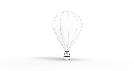 Drawing Air Balloon isolated on White 3D Rendering