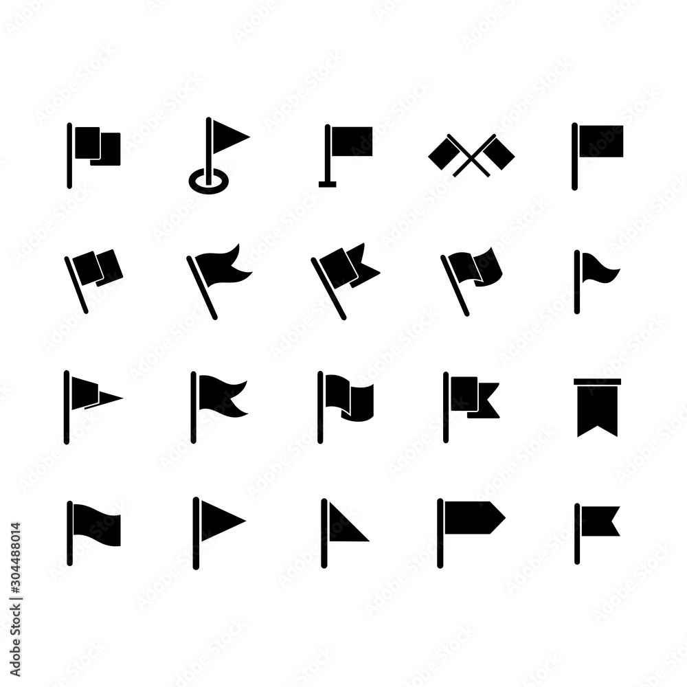 Poster set of flag icon vector design symbol