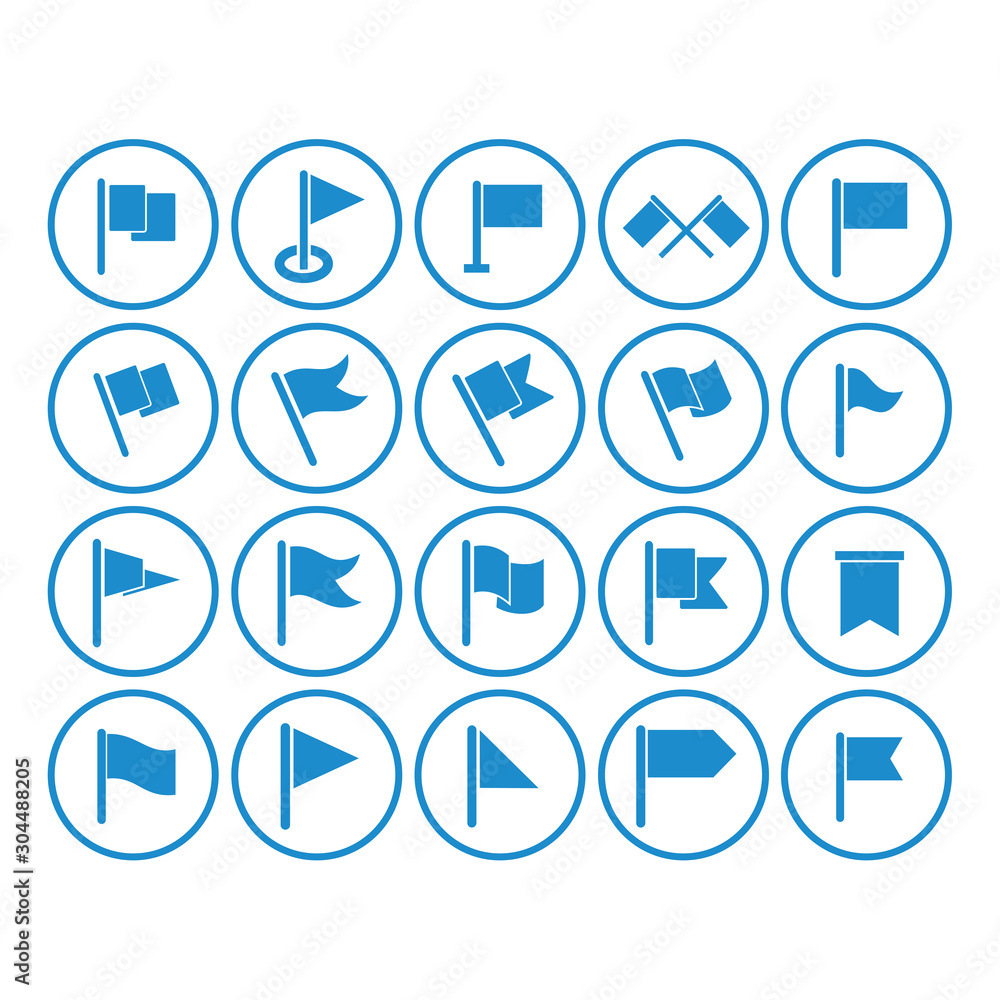 Poster set of flag icon vector design symbol