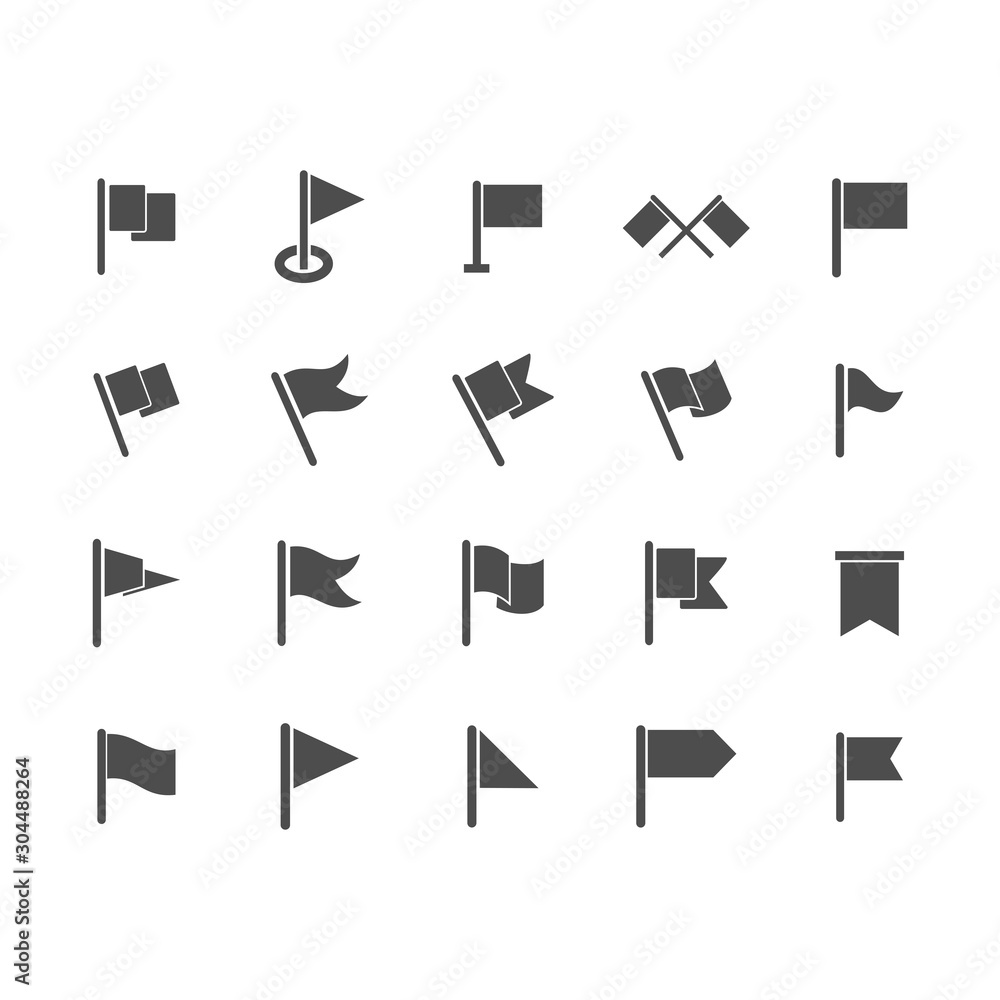 Poster set of flag icon vector design symbol