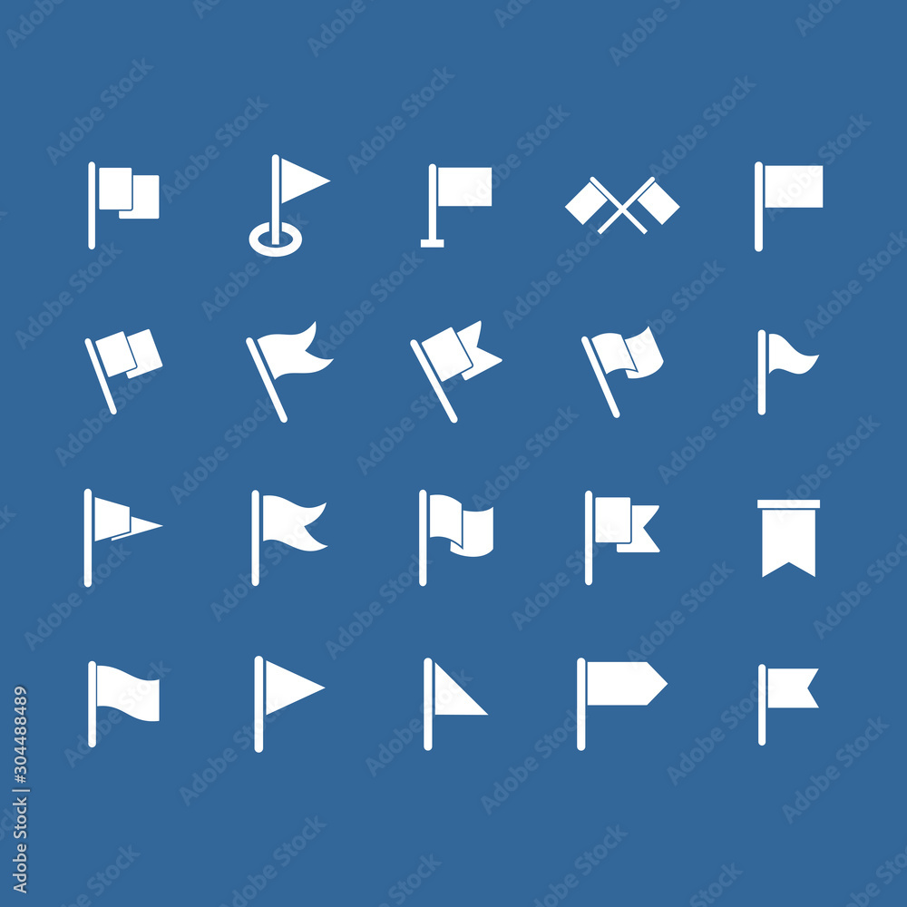 Poster set of flag icon vector design symbol