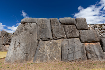 The stone walls of Sacsayhuaman. Cusco, Peru.
