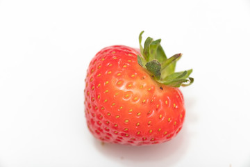 Ripe strawberries on a white background.Close up.