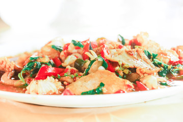 salad with chicken and vegetables