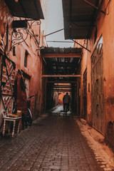 Fototapeta na wymiar Locals in the streets of Marrakech