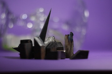  macro shot on violet bokeh background