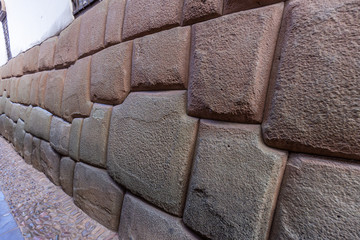 Inca stone wall on Cusco, Peru.