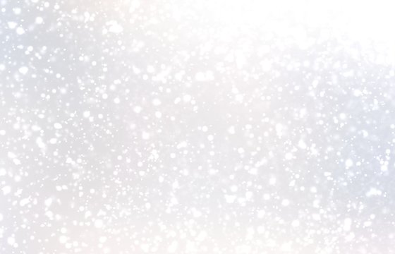 Snowfall on white grey pearl flare cool background. Subtle pattern. Light abstract texture. Winter outside illustration.