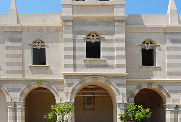 Former 4th century monastery on a top of the Sanctuary of Santa Maria from Island - Tropea, Calabria, Italy.