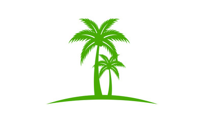 coconut tree logo design. Nature product coconut oil emblem. 