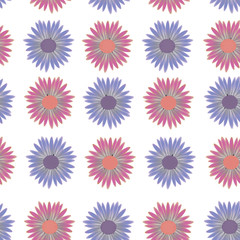 Multicolor flowers camomile pattern. Floral pattern.
