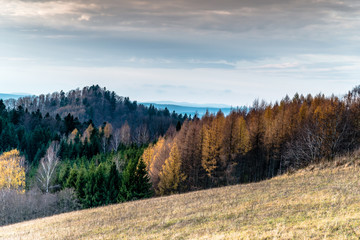 Bieszczady Mountains in the autumn mood.