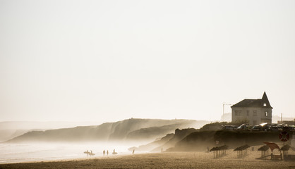 morning surfers in peniche
