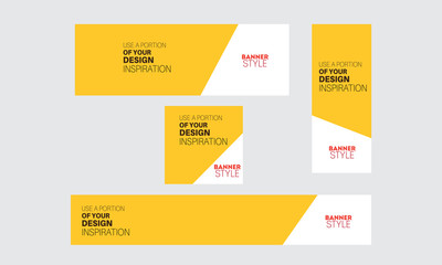 Set of vector banner background design - yellow, white