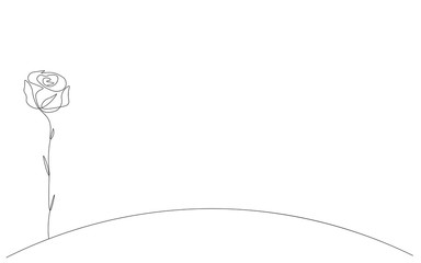 Rose continuous line drawing. Vector illustration