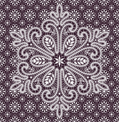 Vector Lace Snowflakes Seamless Pattern
