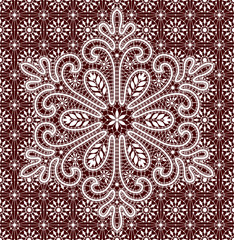 Vector Lace Snowflakes Seamless Pattern