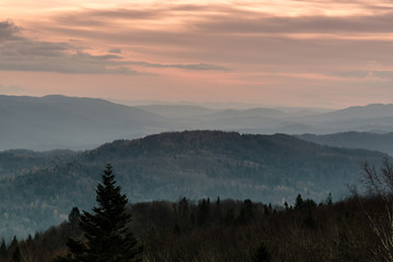 Bieszczady Mountains in the autumn mood.
