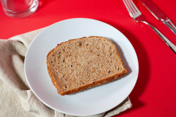 Plain Bread On Plate