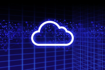 ai network social online internet, machine deep learning and data cloud storage digital grid futuristic, background 3d illustration rendering