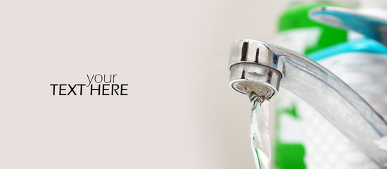 Water tap with the copy space