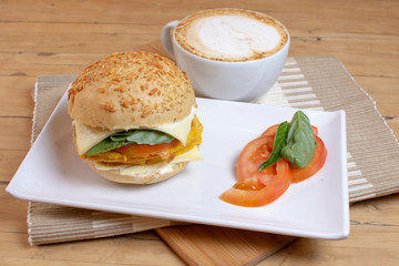  Combo sandwich with cheese and Colombian coffee