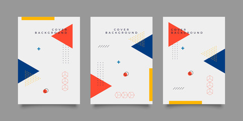 Covers with trendy minimal design. Cool geometric backgrounds for your design. Applicable for Banners, Placards, Posters, Flyers etc. Eps10 vector template.