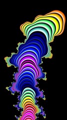 Artfully 3D rendering fractal, fanciful abstract illustration and colorful designed pattern