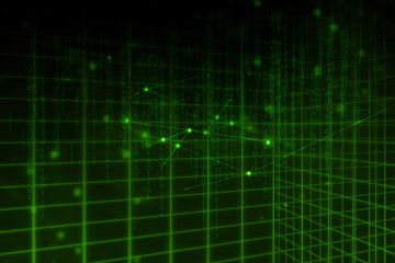 Obraz premium ai network social online internet, machine deep learning and data cloud storage digital grid futuristic, background 3d illustration rendering