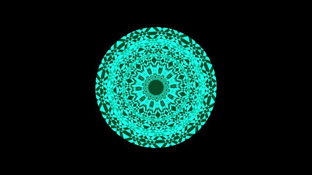 Transforming mandala pattern. Seamless loop footage. Emboss geometric lattice mandala in arabic style. Islamic geometric arabesque pattern.