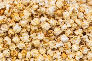 Close up of popcorn. Popcorn texture background