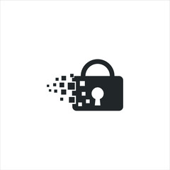 technology padlock logo design