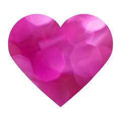 pink heart with bokeh