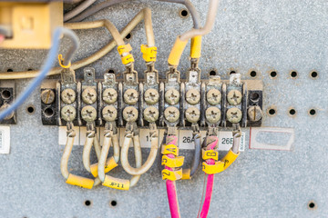 The main breaker and critical wiring connections
