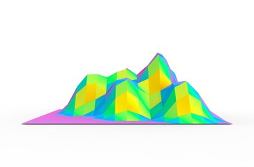 Obraz premium 3D Graphic Mountain on White 3D Rendering