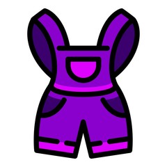 Baby overalls icon. Outline baby overalls vector icon for web design isolated on white background