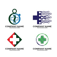 Medical cross health logo vector