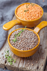 Red lentils are a high-protein product for a healthy diet.