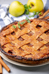 Traditional homemade apple pie.