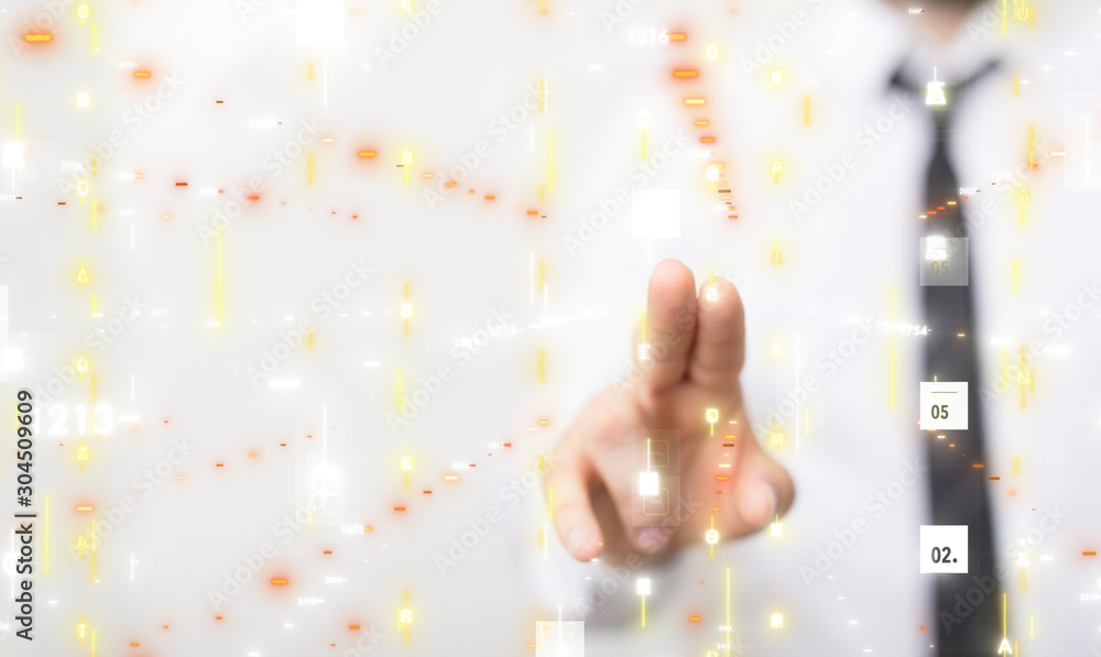 Fototapete innovation futuristic digital data binary code background technology