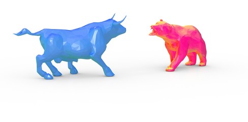 bull and bear market stock 3d