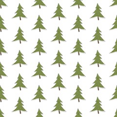 Cute Seamless Pattern With Forest Trees. Scandinavian Style. Quality Work.