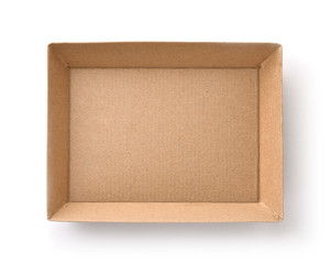 Top view of empty craft cardboard box