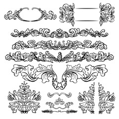 set of vintage design elements