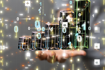 Economic graph with diagrams on the stock market, for business and financial concept