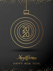 2020 Merry Christmas and Happy New Year Background. Decorative spiral background for Christmas and the New Year greetings. Vector illustration - 304511830
