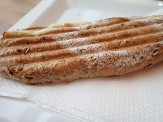 long panini served on a plate